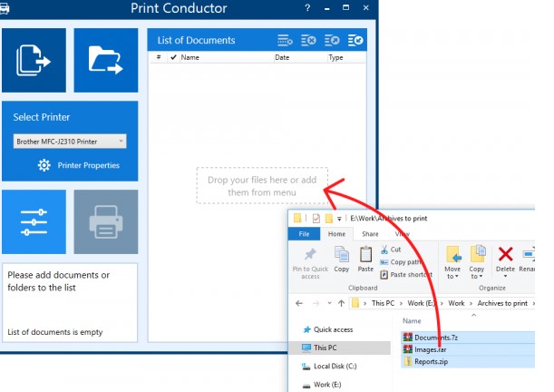 ���ʹ��Print Conductor���dҪ��ӡ���ļ��б�