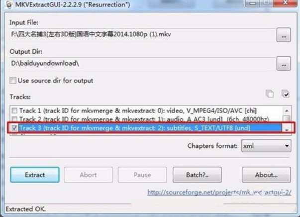 ������Mkvextractgui��ȡMKVҕ�l��܉��Ļ����