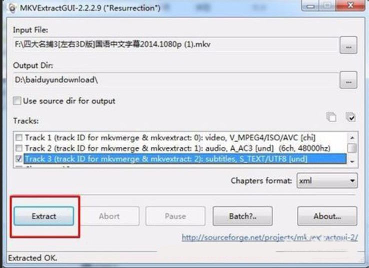 ������Mkvextractgui��ȡMKVҕ�l��܉��Ļ����