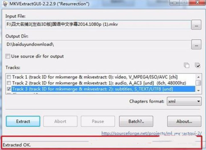 ������Mkvextractgui��ȡMKVҕ�l��܉��Ļ����