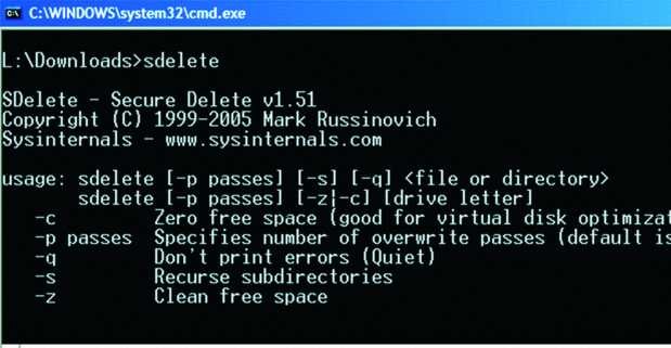 sdelete.exe�������߽�B�cʹ��