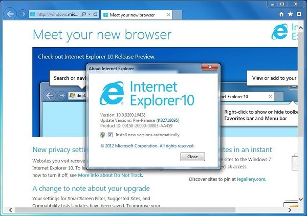 Internet Explorer 10�g�[���ٷ����dʹ�Î���