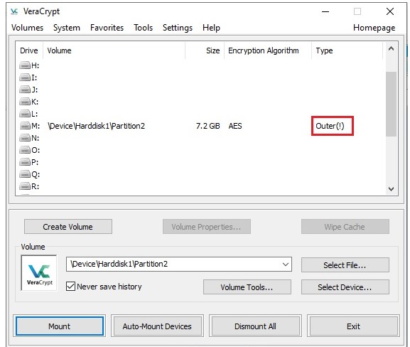 VeraCrypt����ܛ���[�ؾ����o�̌W
