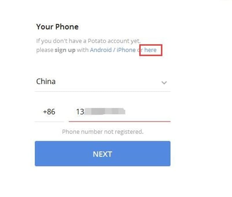 PotatoChat���~̖ע��